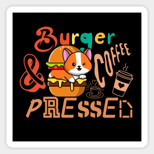 Red Panda Bear Burger and Coffee Magnet